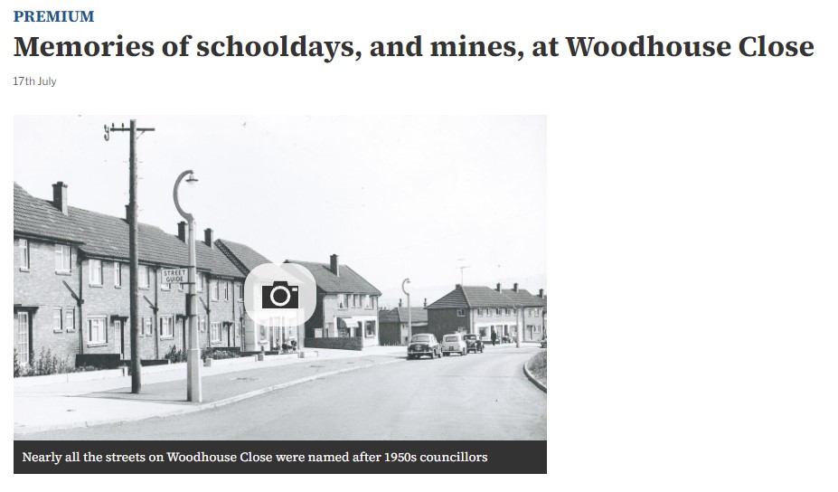 Memories of schooldays, and mines, at Woodhouse Close Woodhouse Close
