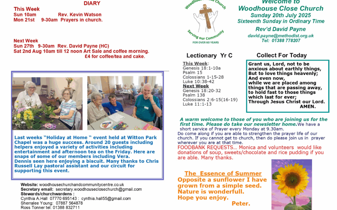 News Sheet 20/07/2025