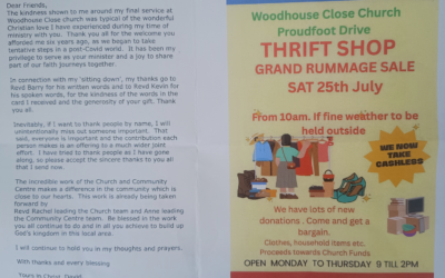 David’s Farewell and Thrift Shop News