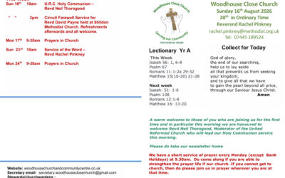 News Sheet 16/08/2026